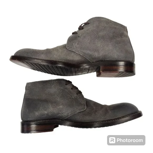 1901 Mens Suede Leather Gray Chukka Boots 12M
